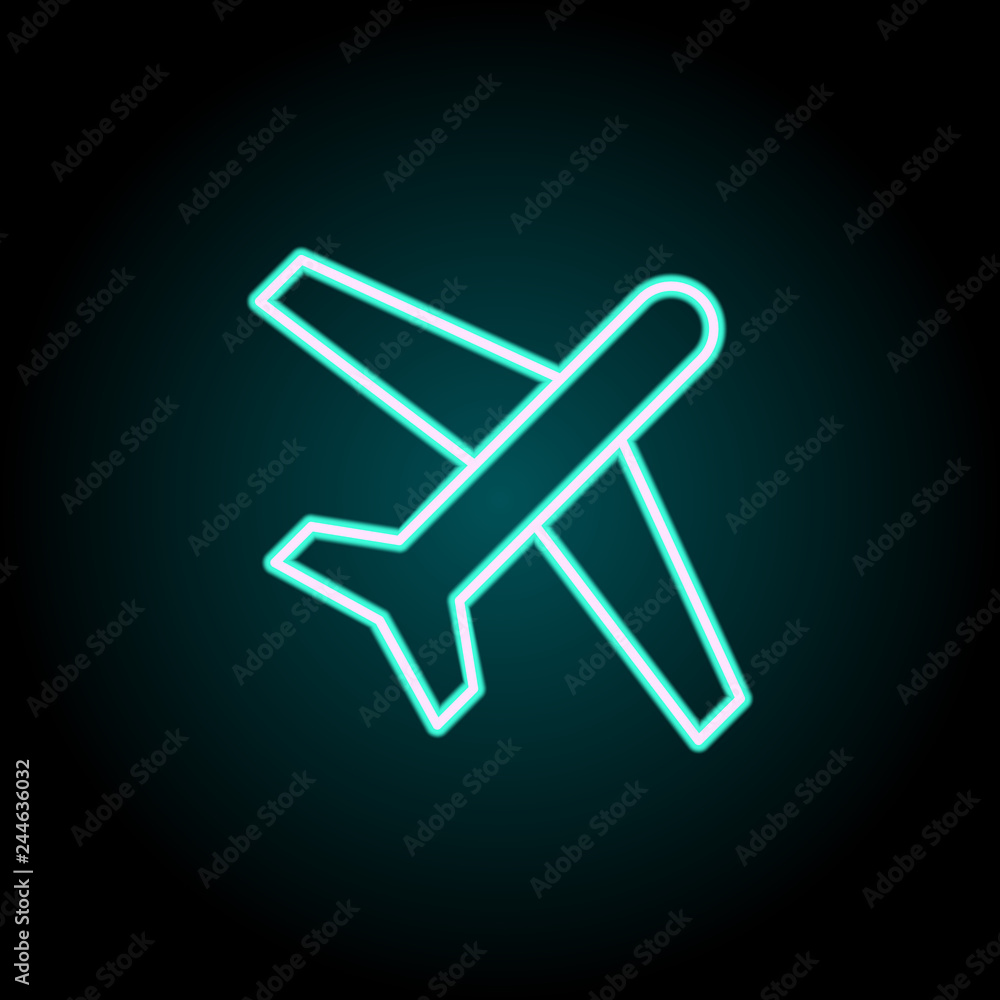 aircraft icon. Elements of Navigation in neon style icons. Simple icon for websites, web design, mobile app, info graphics aircraft icon. Elements of Navigation in neon style icons. Simple icon for websites, web design, mobile app, info graphics