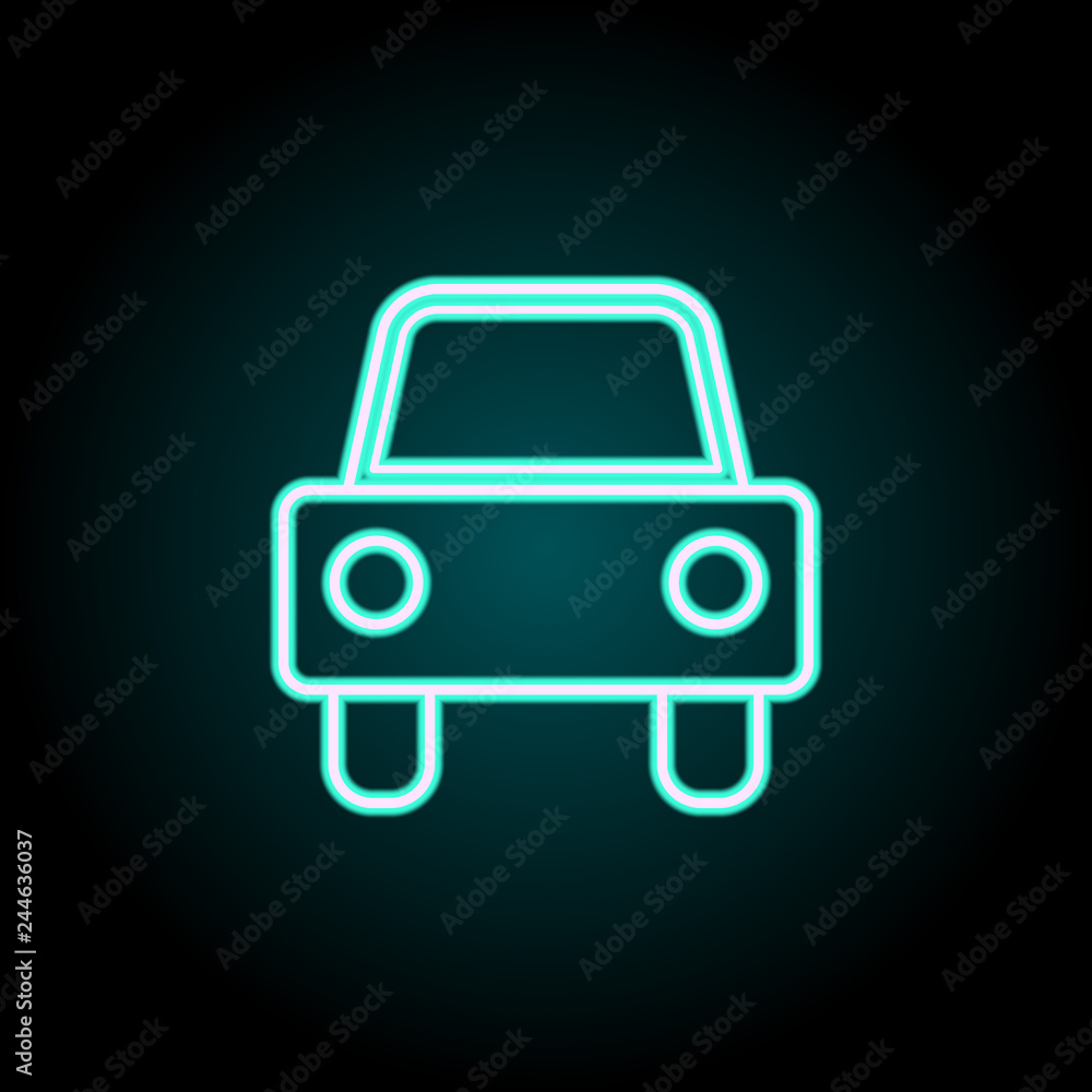 Obraz premium car icon. Elements of Navigation in neon style icons. Simple icon for websites, web design, mobile app, info graphics