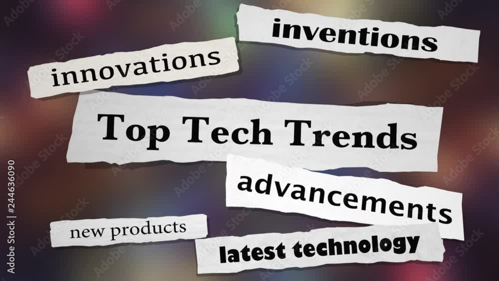 Top Tech Trends Newspaper Headlines 3d Animation Top Tech Trends Newspaper Headlines 3d Animation