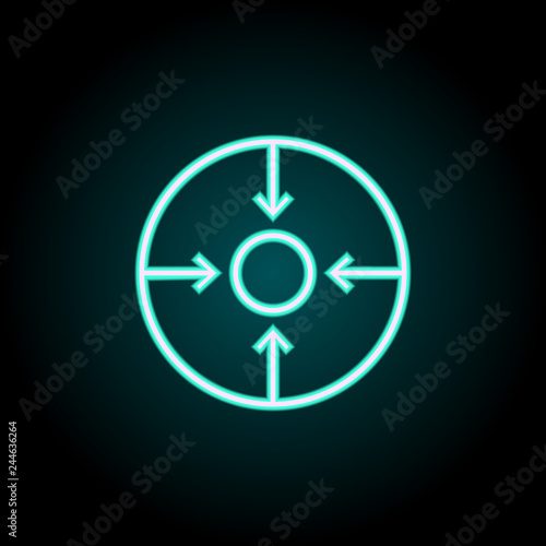 sight with arrows icon. Elements of Navigation in neon style icons. Simple icon for websites, web design, mobile app, info graphics