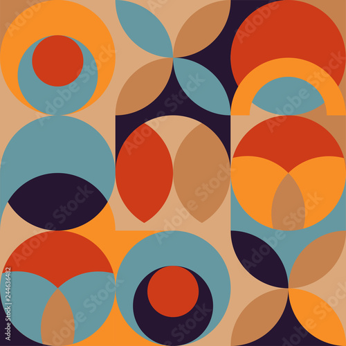 Geometry minimalistic artwork pattern with simple shape and figure. Abstract vector pattern design in Scandinavian style. Retro geometric covers design. 70s style.