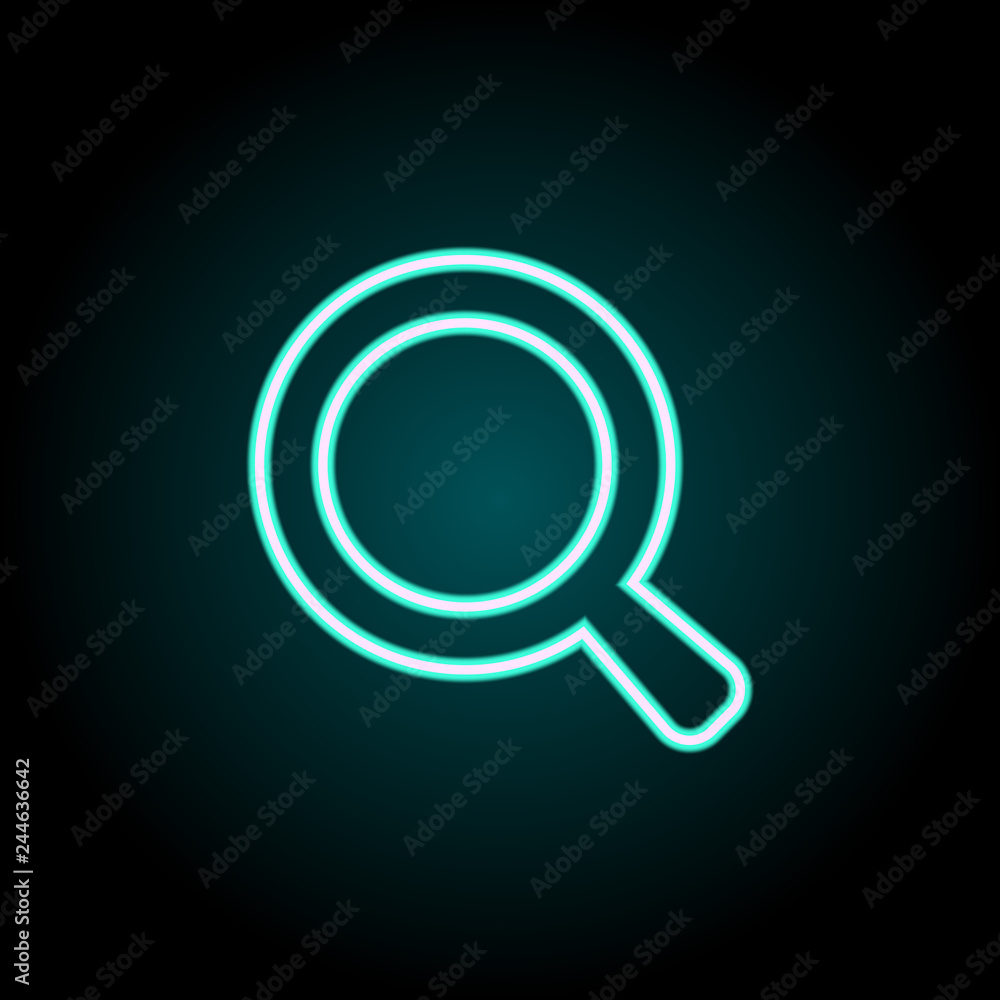 magnifier icon. Elements of Science in neon style icons. Simple icon for websites, web design, mobile app, info graphics magnifier icon. Elements of Science in neon style icons. Simple icon for websites, web design, mobile app, info graphics