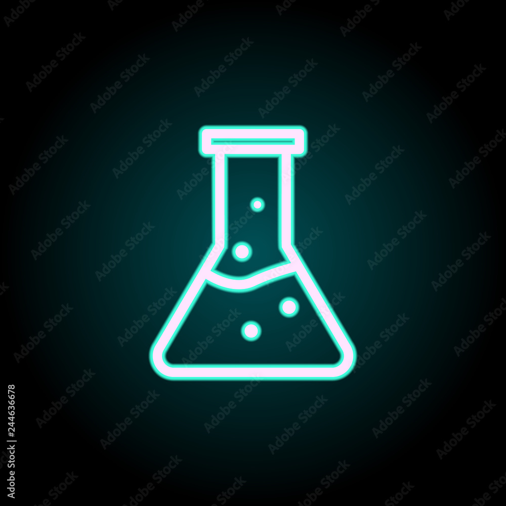 flask icon. Elements of Science in neon style icons. Simple icon for websites, web design, mobile app, info graphics flask icon. Elements of Science in neon style icons. Simple icon for websites, web design, mobile app, info graphics