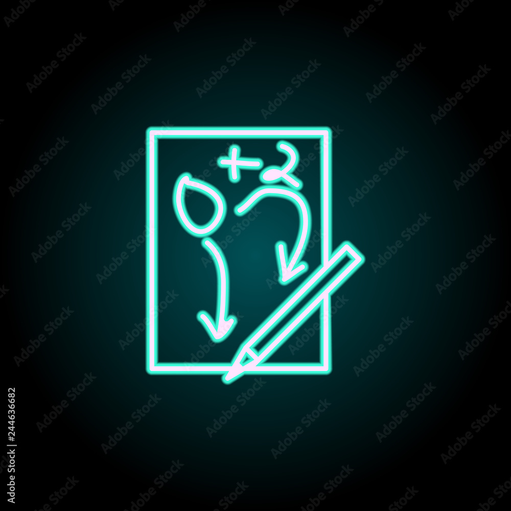 Fototapeta premium problem solving on paper icon. Elements of Science in neon style icons. Simple icon for websites, web design, mobile app, info graphics