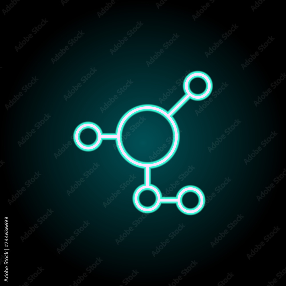 molecular compound icon. Elements of Science in neon style icons. Simple icon for websites, web design, mobile app, info graphics molecular compound icon. Elements of Science in neon style icons. Simple icon for websites, web design, mobile app, info graphics