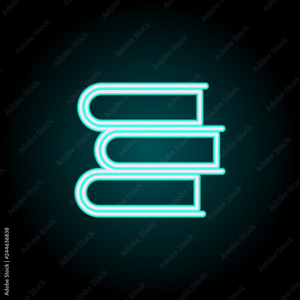 pile of books icon. Elements of Science in neon style icons. Simple icon for websites, web design, mobile app, info graphics pile of books icon. Elements of Science in neon style icons. Simple icon for websites, web design, mobile app, info graphics