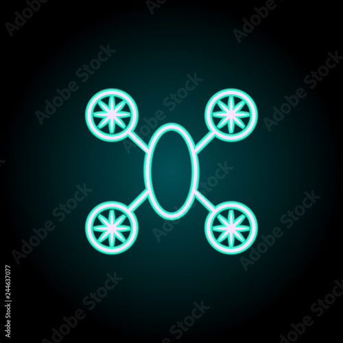 quadrupter icon. Elements of Science in neon style icons. Simple icon for websites, web design, mobile app, info graphics