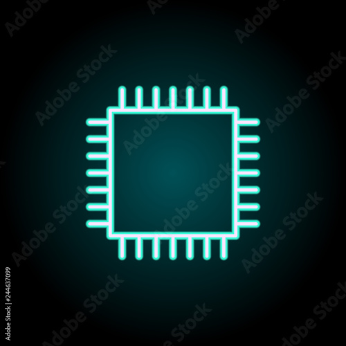 CPU icon. Elements of Science in neon style icons. Simple icon for websites, web design, mobile app, info graphics