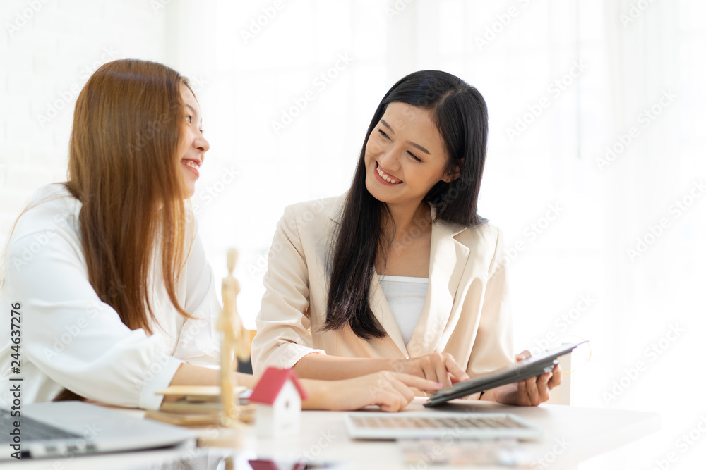 Real estate problem with realtor, lawyer or architect, clients having claim about house construction.business meeting choose the design for built. Real estate problem with realtor, lawyer or architect, clients having claim about house construction.business meeting choose the design for built.