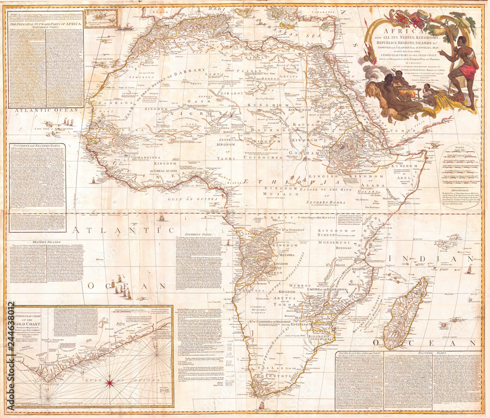 1787, Boulton, Sayer Wall Map of Africa