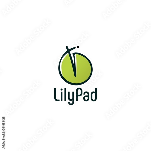 lily pad logo vector icon illustration