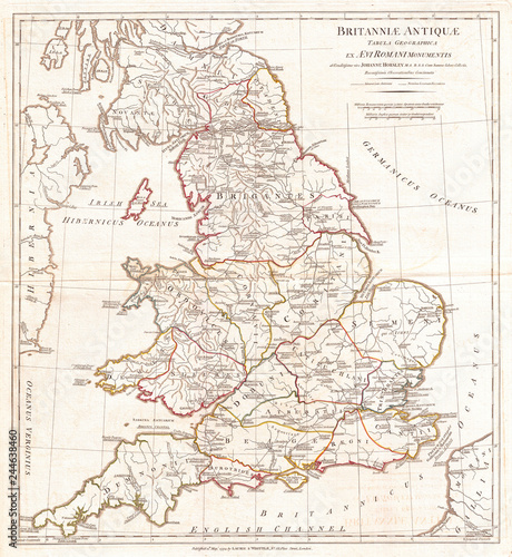1794  Anville Map of England in ancient Roman times