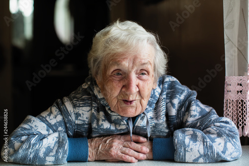 Elderly senior woman portrait, close-up.
