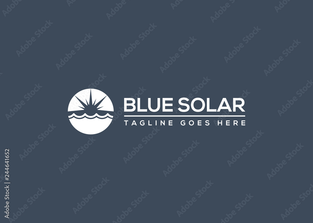 Blue solar business company vector illustration Blue solar business company vector illustration