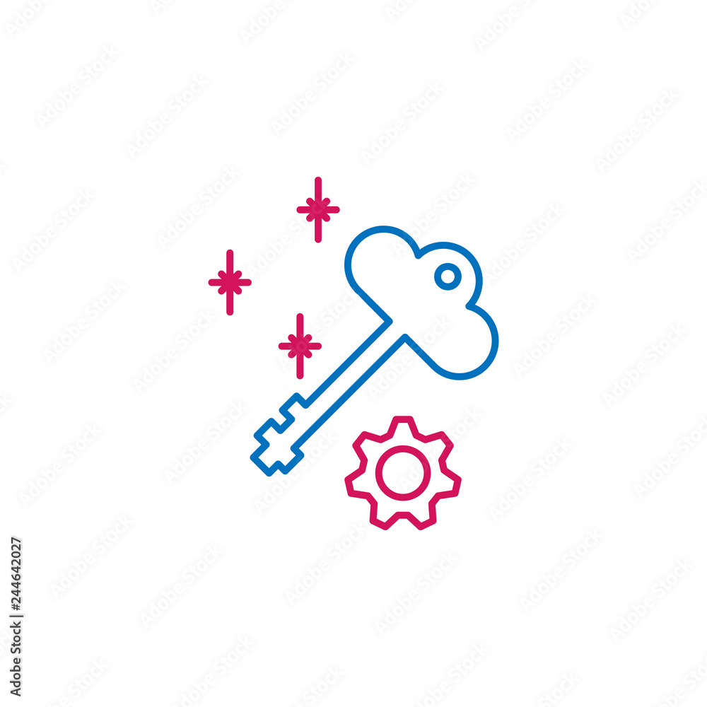 Job resume, key 2 colored line icon. Simple colored element icon. Job resume, key outline symbol design icon from job resume set Job resume, key 2 colored line icon. Simple colored element icon. Job resume, key outline symbol design icon from job resume set