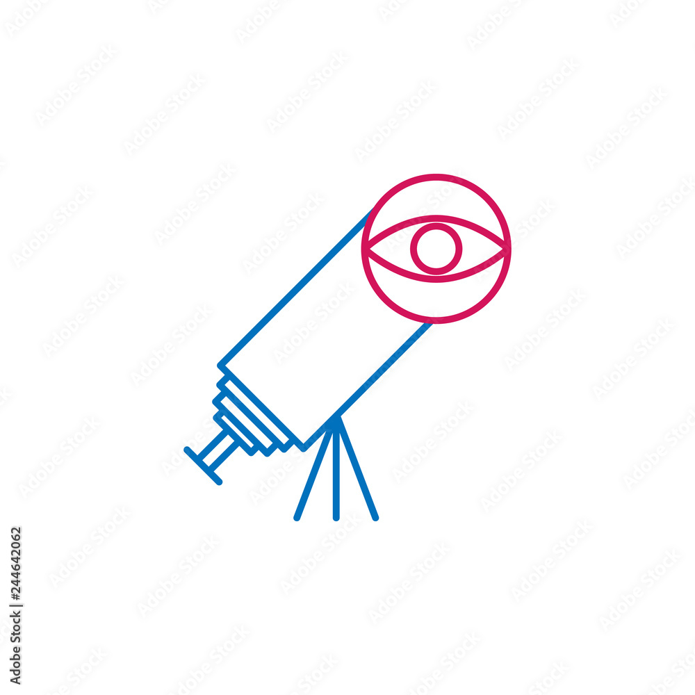 Job resume, telescope 2 colored line icon. Simple colored element icon. Job resume, telescope outline symbol design icon from job resume set Job resume, telescope 2 colored line icon. Simple colored element icon. Job resume, telescope outline symbol design icon from job resume set