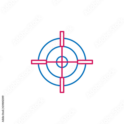 Job resume, target 2 colored line icon. Simple colored element icon. Job resume, target outline symbol design icon from job resume set