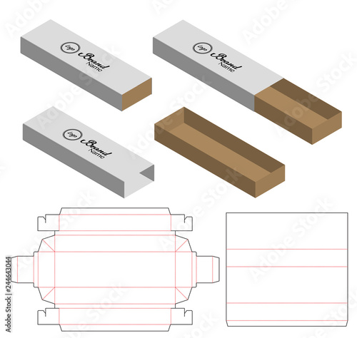 Box packaging die cut template design. 3d mock-up