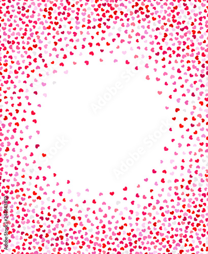 Wallpaper Mural Red heart confetti frame for romantic designs. Torontodigital.ca