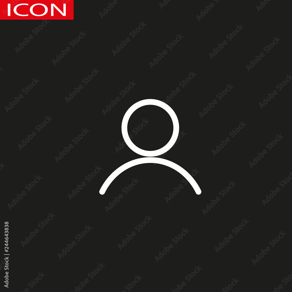 thin line user icon on white background thin line user icon on white background