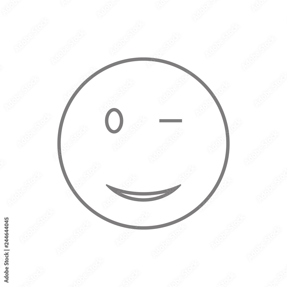 Wink Smiley icon. Element of cyber security for mobile concept and web apps icon. Thin line icon for website design and development, app development Wink Smiley icon. Element of cyber security for mobile concept and web apps icon. Thin line icon for website design and development, app development