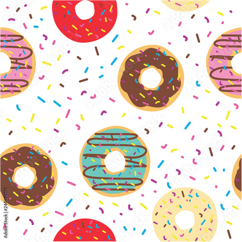 Donuts seamless wallpaper delicous vector design illustration cartoon