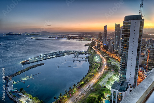 Panama City Skyline on summer night
