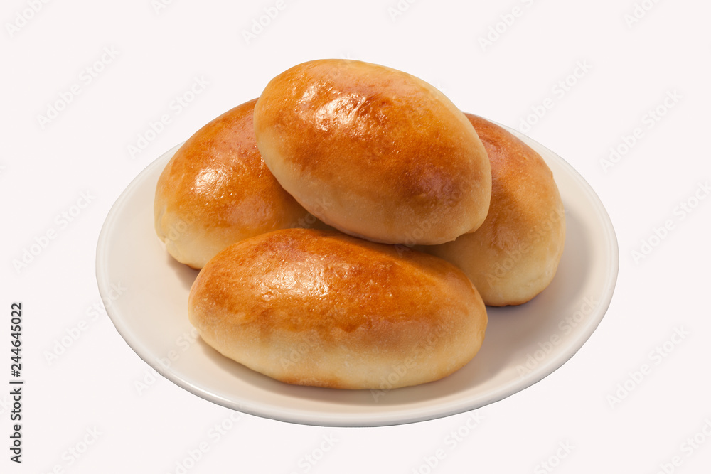 fried pies on a plate on an isolated background