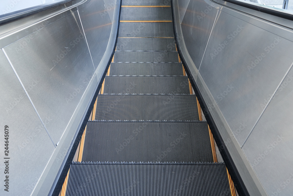 Close up Escalator in Bangkok Transit Sky Train Station for Moving up to Station Platform Close up Escalator in Bangkok Transit Sky Train Station for Moving up to Station Platform