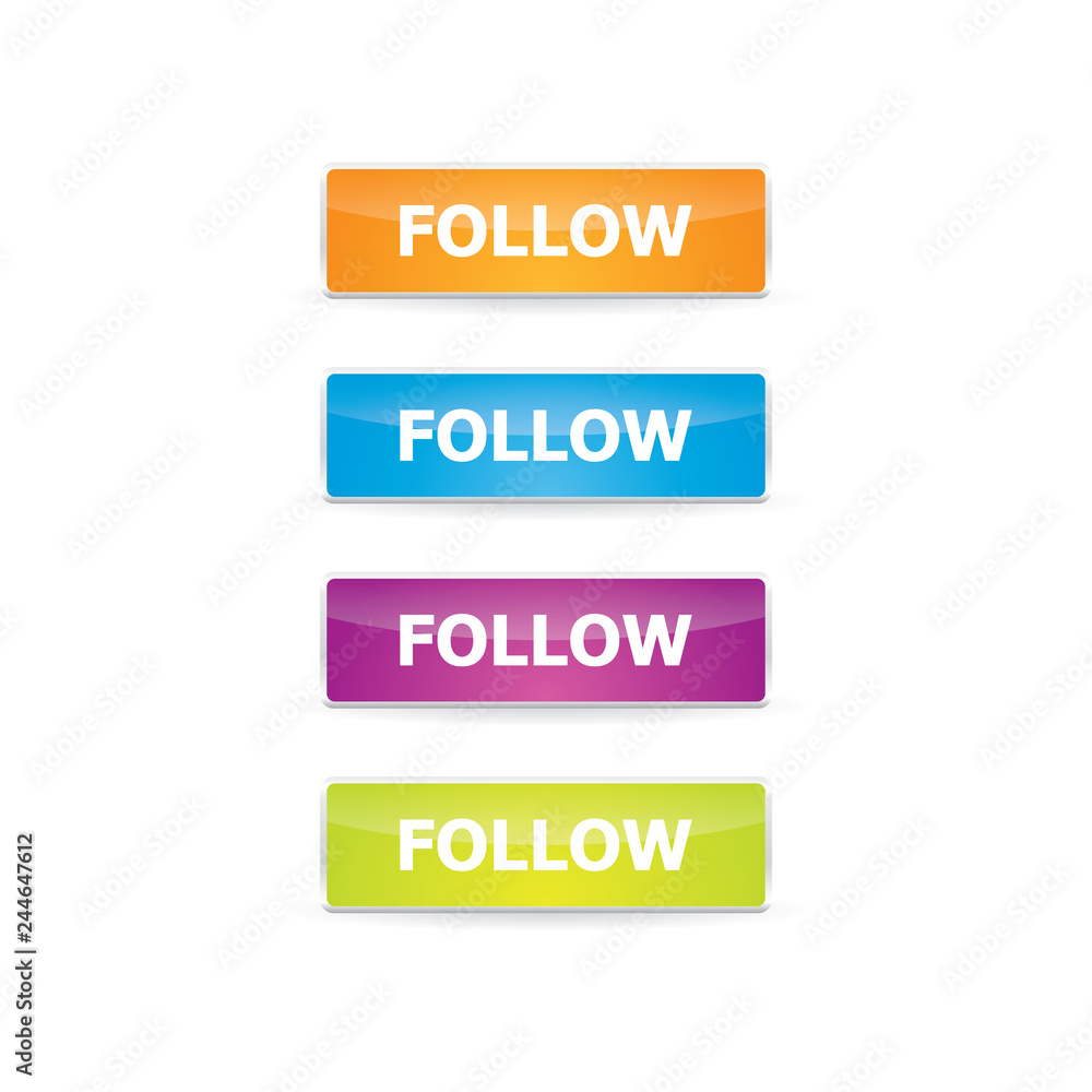 Vector Follow Buttons Vector Follow Buttons