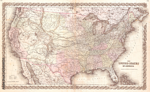 1855, Colton Map of the United States
