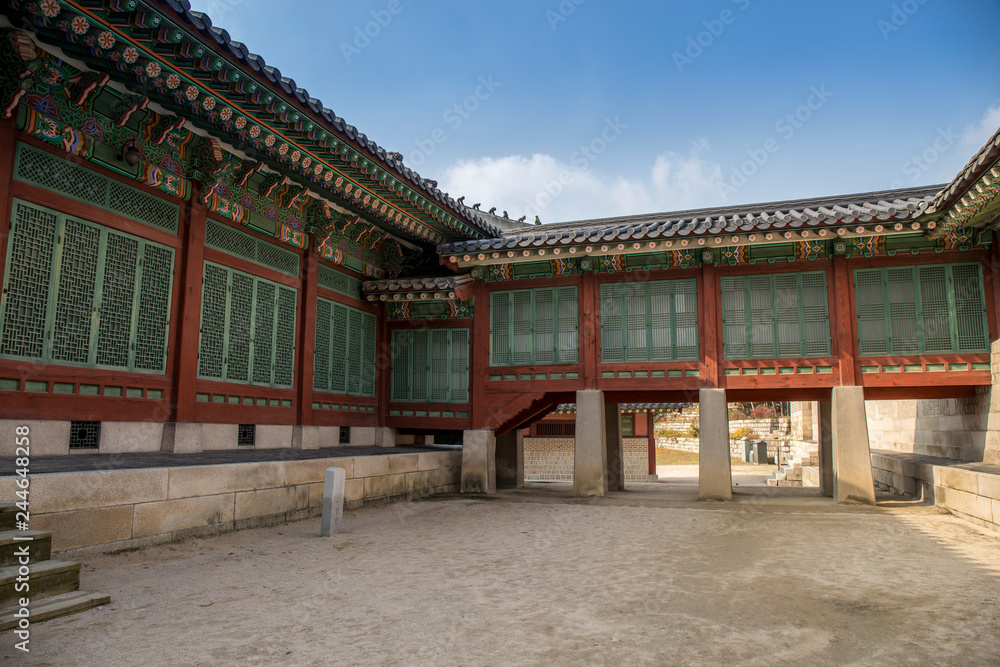 Changdeokgung Palace in Autumn in Seoul city, South Korea Changdeokgung Palace in Autumn in Seoul city, South Korea