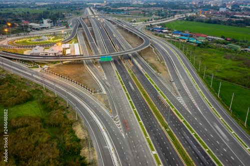 construction of a new ring road interchange and motorway expressway bypass for cars transportation  connecting the city in Thailand © SHUTTER DIN