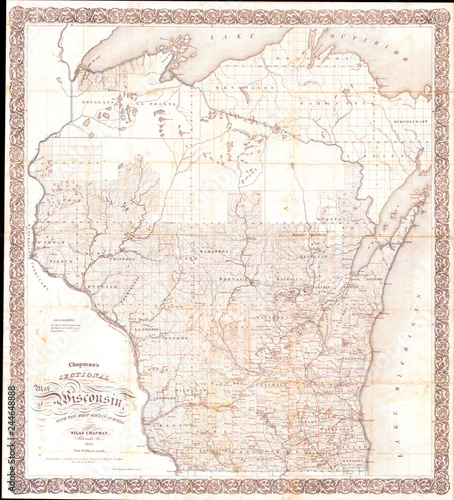 1856  Chapman Pocket Map of Wisconsin