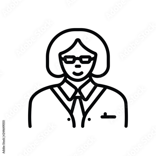 Black line icon for manager 