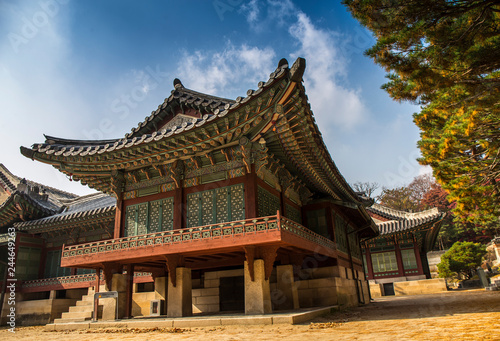 Changdeokgung Palace in Autumn in Seoul city, South Korea