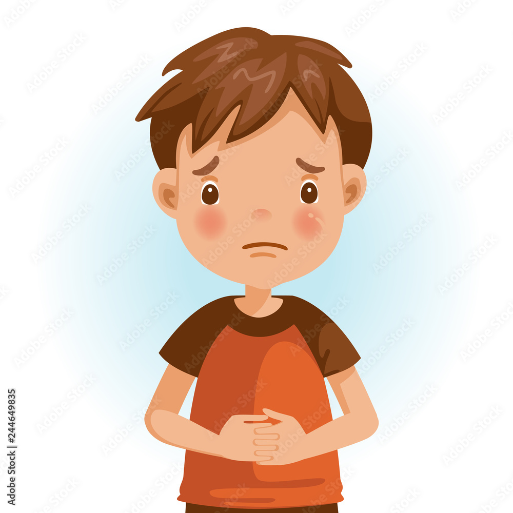 Sad boy Sad Little boy. The face expresses regret. Child lament standing.  Looking straight at you. Vector cartoons and illustrations isolated. Stock  Vector | Adobe Stock