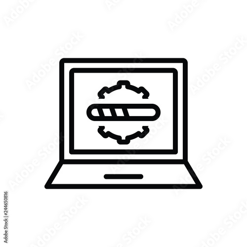 Black line icon for progress 