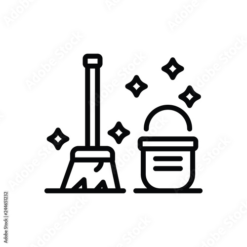 Black line icon for clean 