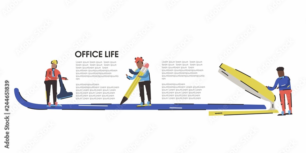 Handdrawn vector illustration with office managers. Cartoon-style sketch of a picture. Handdrawn vector illustration with office managers. Cartoon-style sketch of a picture.