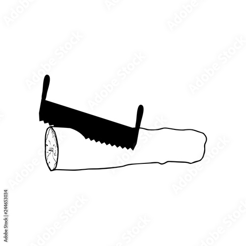The saw icon. Saw symbol. Flat Vector illustration