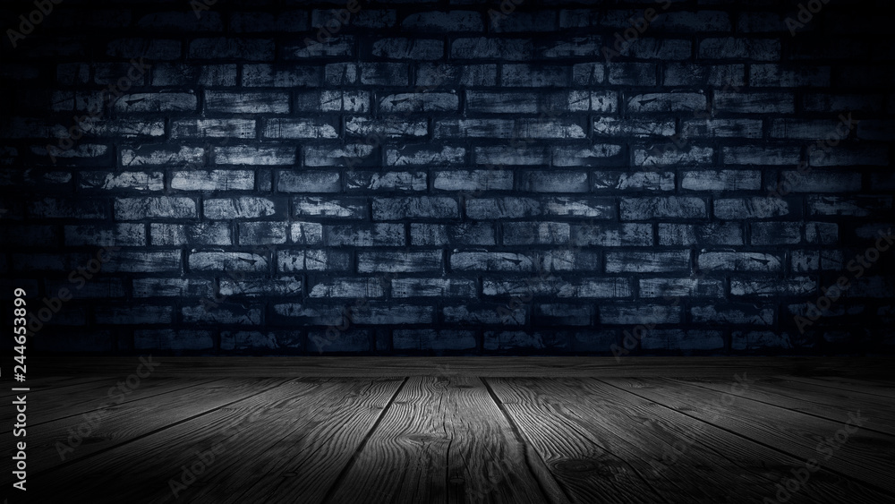 Fototapeta premium abstract,asphalt,backdrop,background,black,brick,cellar,cement,club,concept,concrete,copy,corridor,creepy,dark,effect,empty,floor,fog,gallery,glow,grunge,halogen,interior,lamp,laser,light,neon,night,o