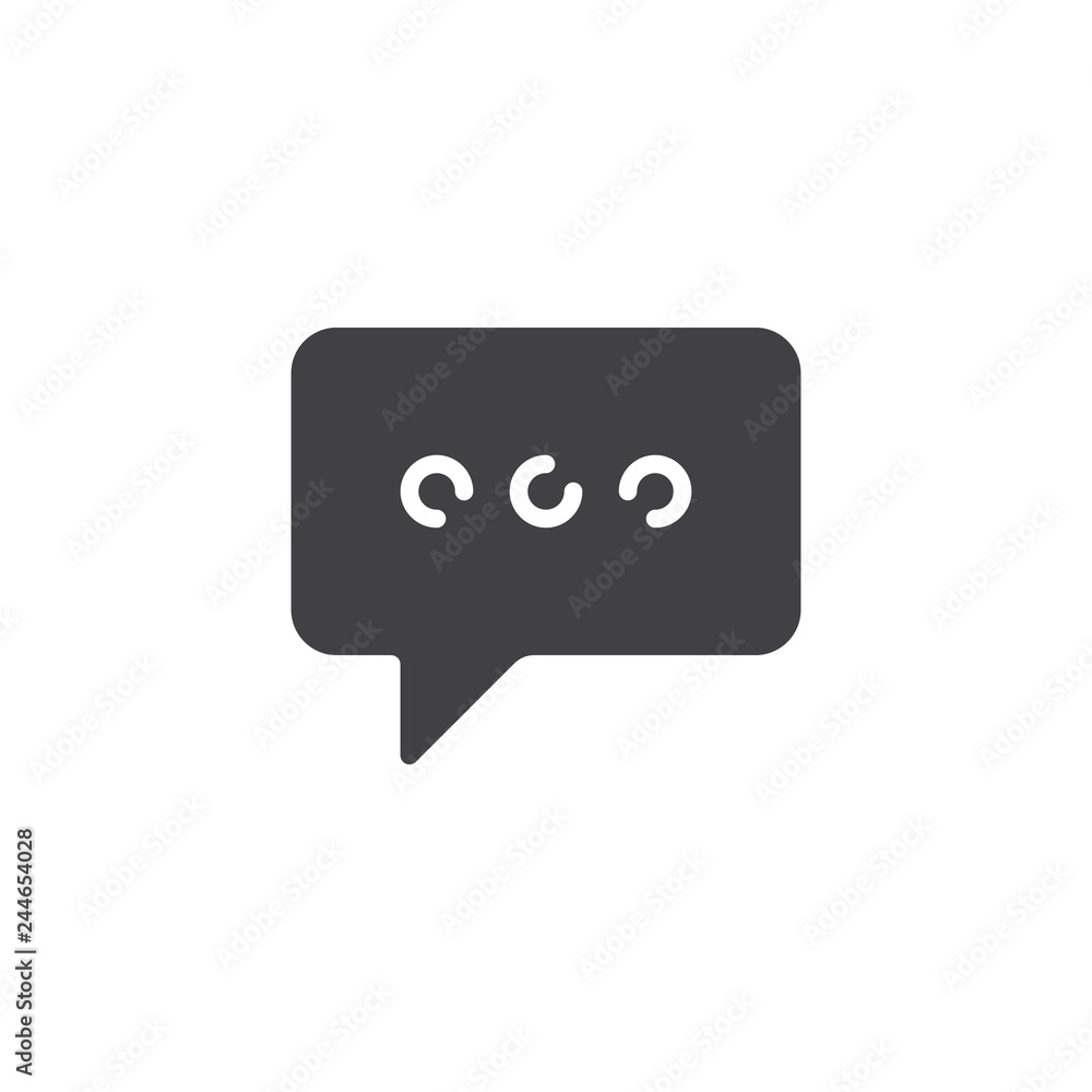 Chat message vector icon. filled flat sign for mobile concept and web design. Speech bubble text simple solid icon. Symbol, logo illustration. Pixel perfect vector graphics Chat message vector icon. filled flat sign for mobile concept and web design. Speech bubble text simple solid icon. Symbol, logo illustration. Pixel perfect vector graphics