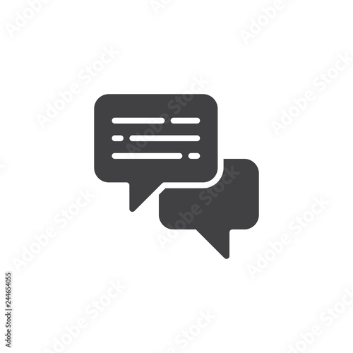 Chat messages vector icon. filled flat sign for mobile concept and web design. Speech bubbles comment simple solid icon. Communication symbol, logo illustration. Pixel perfect vector graphics
