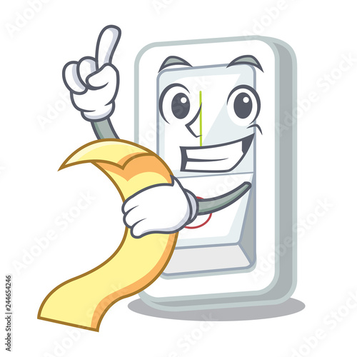With menu light switch is isolated with mascot