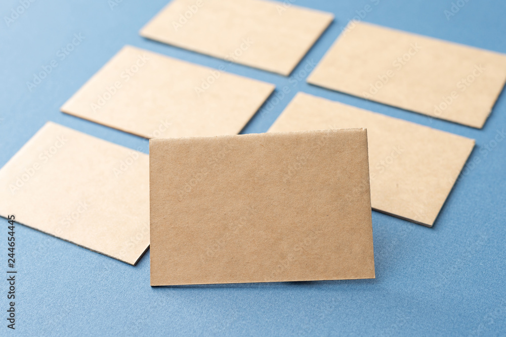 Fototapeta premium Blank craft business cards.