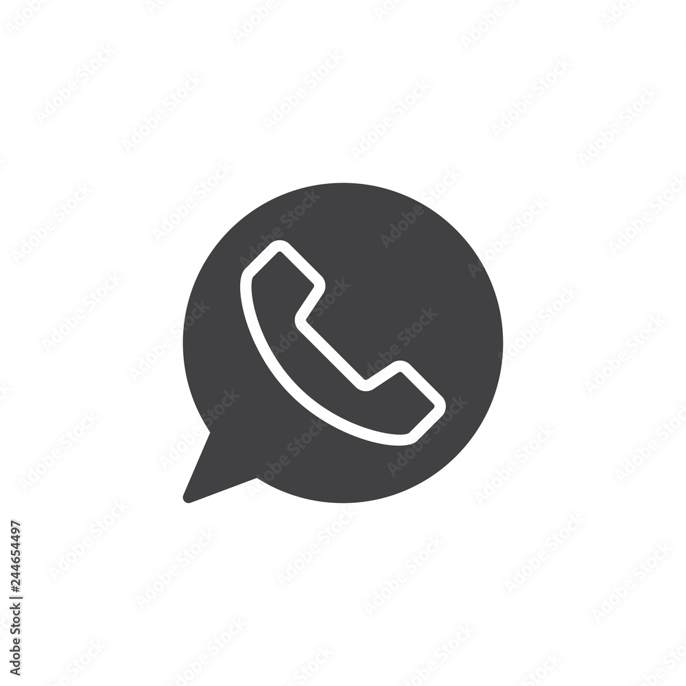 Speech bubble with handset vector icon. filled flat sign for mobile concept and web design. Messenger application simple solid icon. Symbol, logo illustration. Pixel perfect vector graphics Speech bubble with handset vector icon. filled flat sign for mobile concept and web design. Messenger application simple solid icon. Symbol, logo illustration. Pixel perfect vector graphics