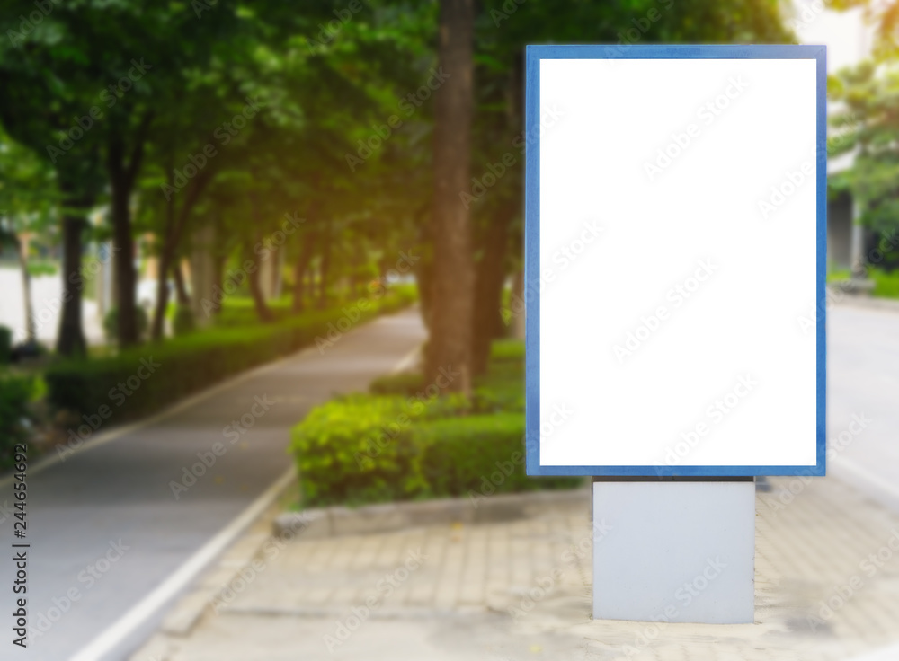 blank advertising billboard on side road with sunlight blank advertising billboard on side road with sunlight