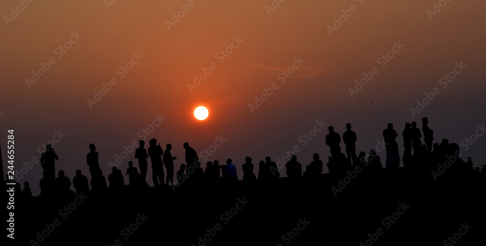 sunset with people sunset with people