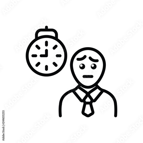 Black line icon for waiting 